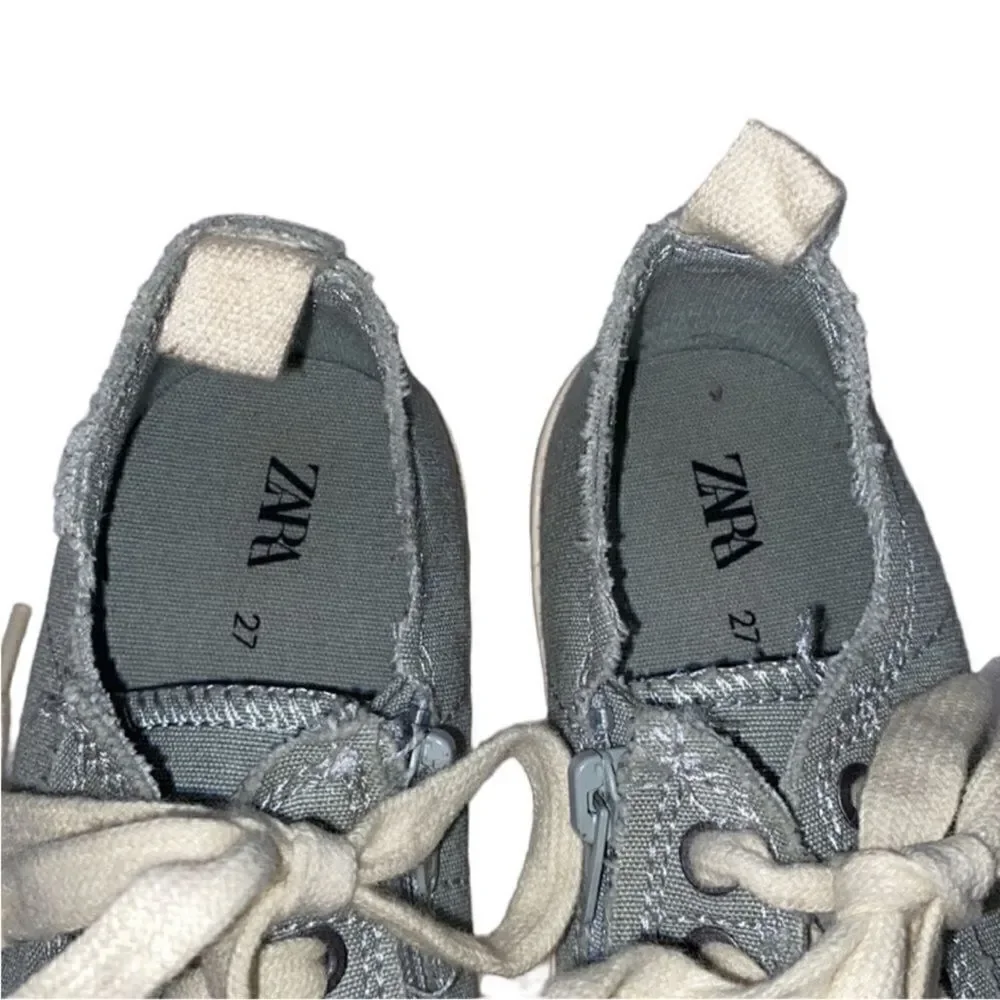 Zara Toddler Girls Kids Blue Lace up Sneakers(Size 27/